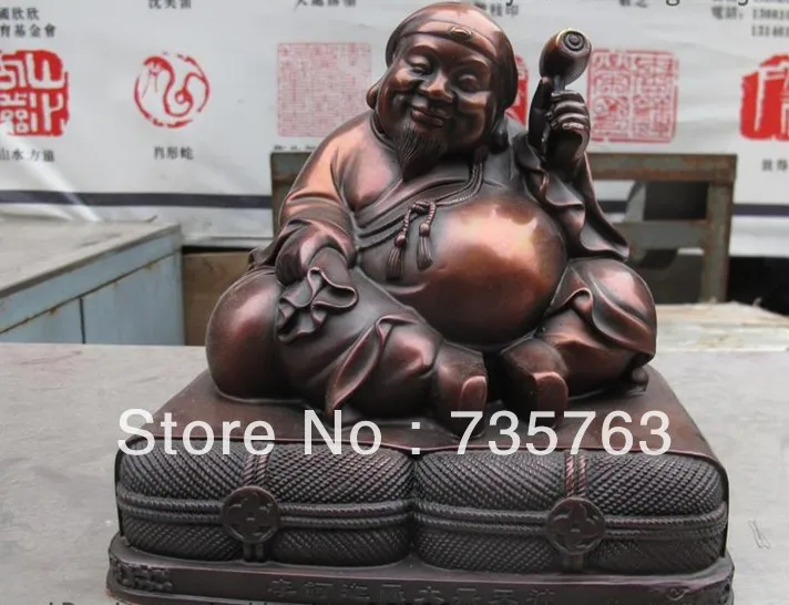 xiuli 00338 Tibet Buddhist Monastery red Bronze Mo ke and ROM Buddha Statue