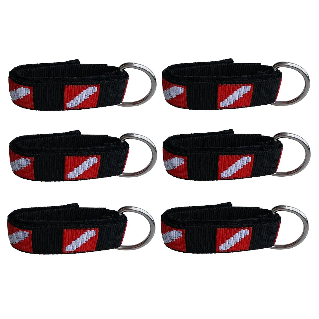 6pcs Scuba Diving Dive Wrist Strap Wristband Webbing with D Ring for Underwater Torch Light Camera Holding