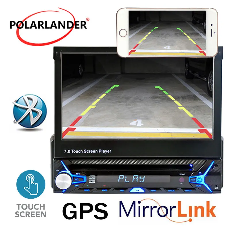 

Hand-Free Touch Screen Remote Control support MP3/USB/SD card Bluetooth HD 7 inches Mp5 1 Din Car radio Mirror Link+GPS