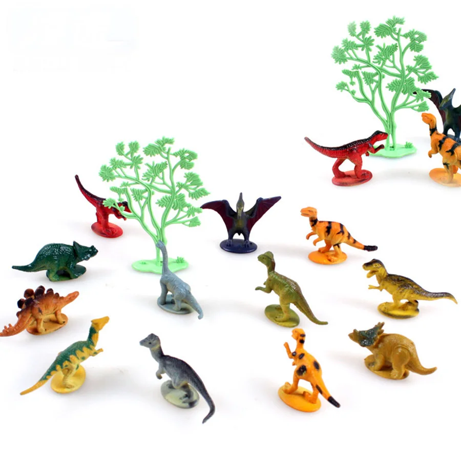 12 Pieces Mini Dinosaur Toy Plastic Jurassic Play Dinosaur Model Action