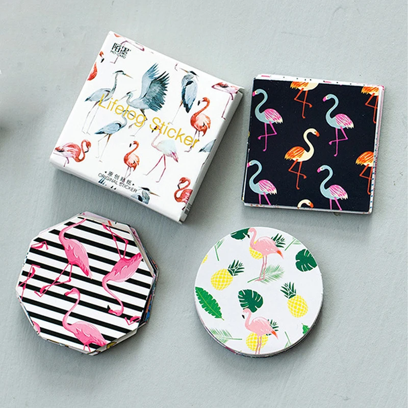 aliexpresscom buy 45pcsbox cartoon flamingo diy scrapbook paper