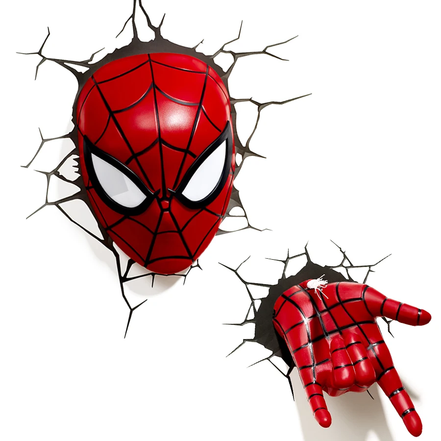 Creative Avengers Alliance Spiderman Shape 3D Night Lights LED Wall