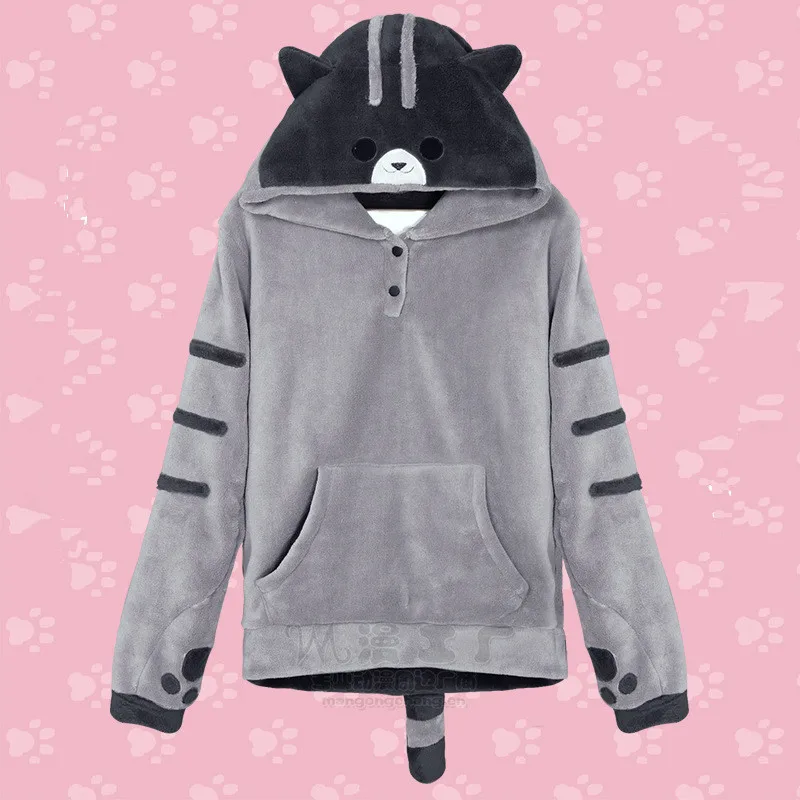 Neko Atsume Cat Hoodie Kawaii Cosplay Costume Cute Cat Thicken Hoodies