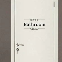 bathroom shower room door entrance sign stickers decoration wall decals for shop office home cafe hotel
