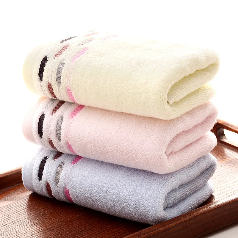 

3pcs 34*74cm Pure Cotton Face Towel Thick and Absorbent Towels Three Colors Are Available