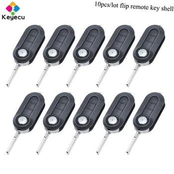 

KEYECU 10PCS/Lot Folding Remote Control Car Key Shell Case With 3 Button - FOB for Fiat 500 Panda Punto Bravo DOBLO GRANDE PUNTO