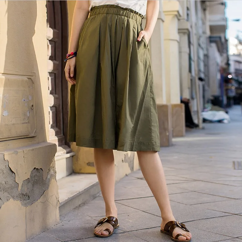 Woman Cotton Linen Long Skirts 2022 Spring Summer Solid Casual Aline