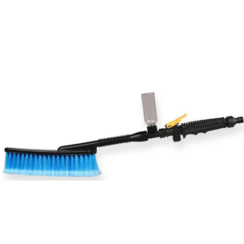 1pc Blue Car Wash Brush Auto Exterior Retractable Long Handle Water Flow Switch Foam Bottle Car Cleaning Brush Free Shipping