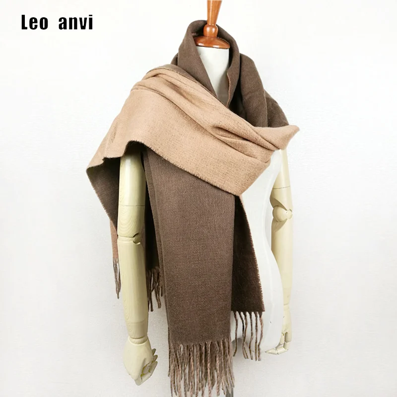 

Leo anvi 100% Lamb Wool Scarf for Women Wool Pashmina Bandana Winter Spring Long Women Scarf gray pink Shawls Female