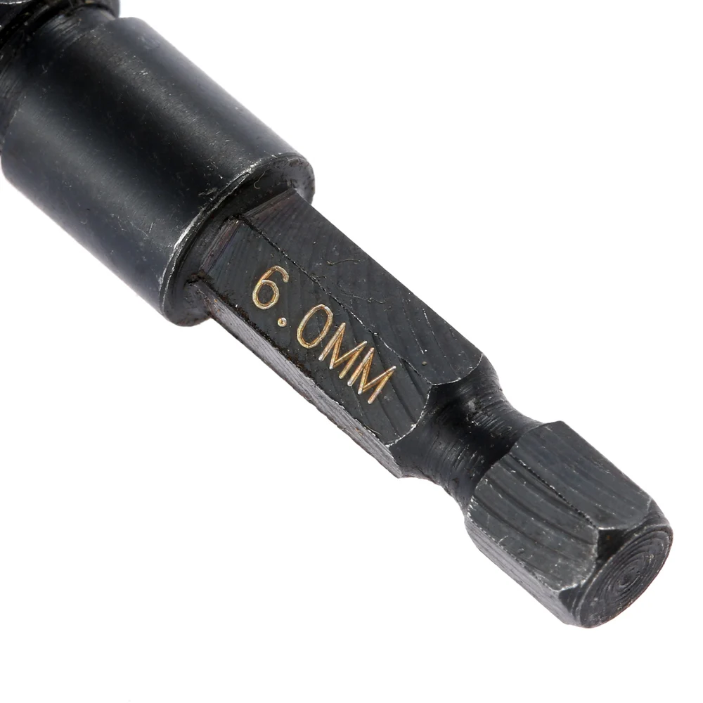 

5pc 1/4" Wood Drill Bit Set 2-6mm Hex Shank Woodworking Twist Drill Quick Change Bits Fits 1/4"6.35mm Hex Cordless Screwdrivers