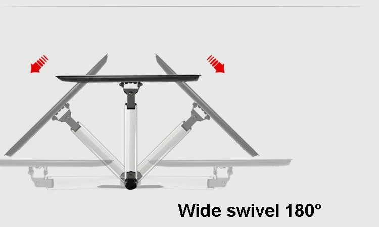 NB F400 газовая стойка 5"-60" светодиодный ЖК-телевизор настенный держатель для монитора с полным движением нагрузка на руку: 22-55lbs(15-23kgs) серебристый черный