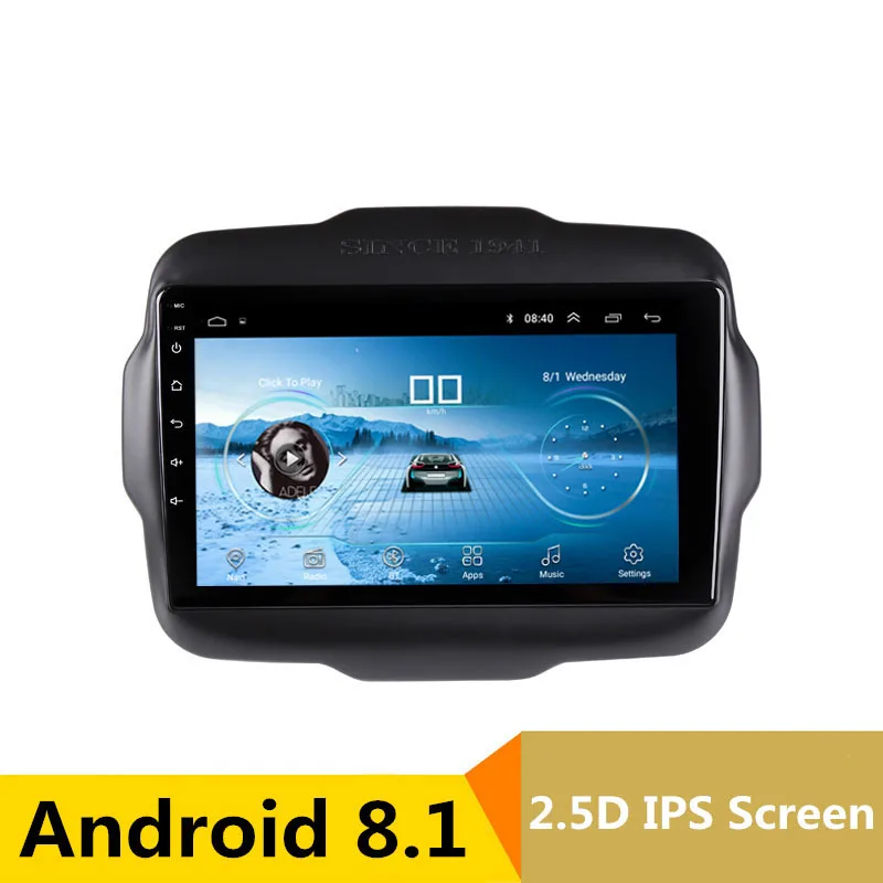 

9" Android 8.1 Car DVD Video Player GPS For Jeep Renegade 2015 2016 2017 2018 radio audio stereo headunit navi bluetooth wifi