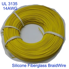 305 м UL3135 14AWG силиконовые волокна стекловолокна провода, термостойкая оплетка Луженая Медь Электрический текстильный кабель ткани шнур DHL
