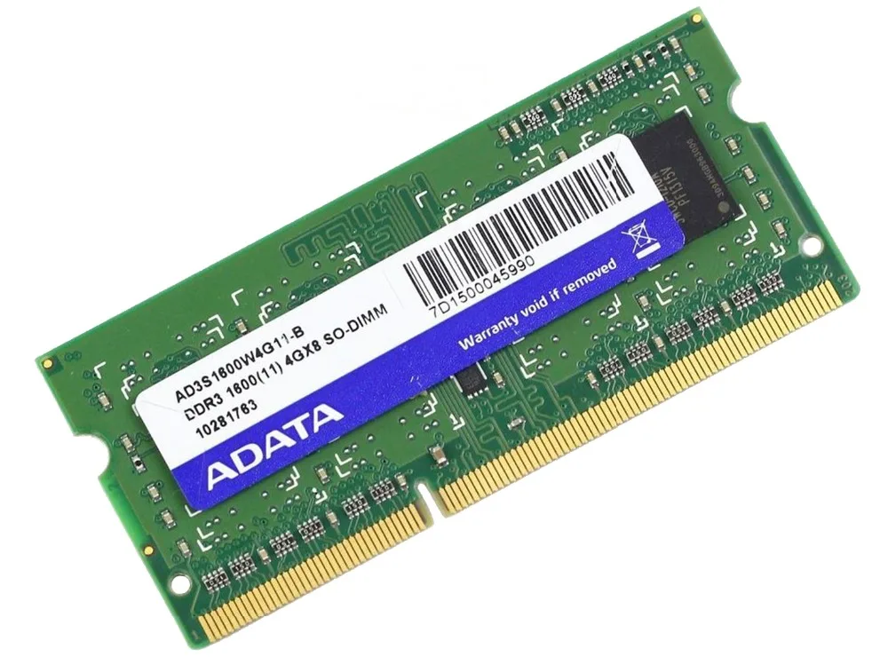 Ноутбук AData 4GB DDR3L 4GB 1333MHz PC3-10600 DDR3 1,35 V-1,5 V ram SO-DIMM 1333 10600 2G 204-PIN