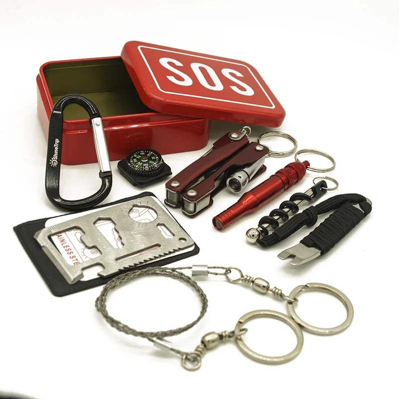 

Outdoor Survival Tools SOS Emergency Survival kit Multi Tool Camping Gear And Equipment Hiking Accessories Tourism Equipment