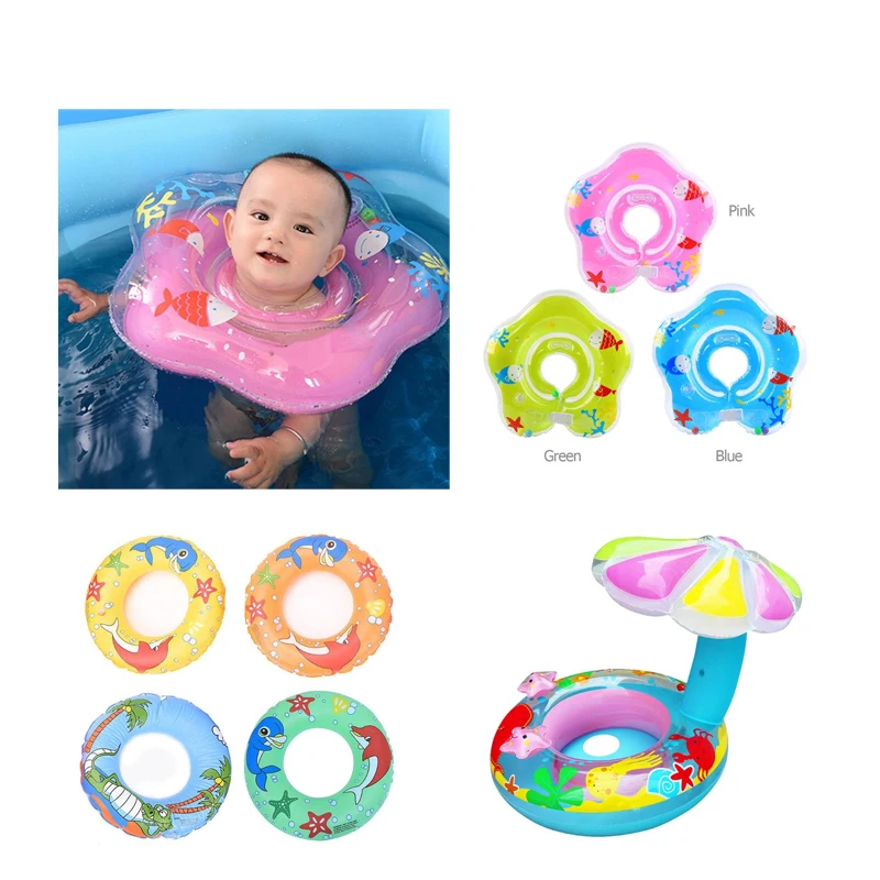 

Baby Neck Float Circle Safety Infant Swimming Thicken Newborns Bathing Ring Bathing Inflatable Flamingo Inflatable Water props