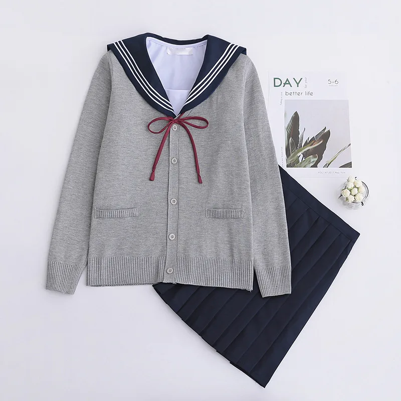 Japanese School Soft Girls JK Uniforms Sailor Suit Women Academic Style Cosplay Costume Blouse Pleated Skirt Suit B65294AD