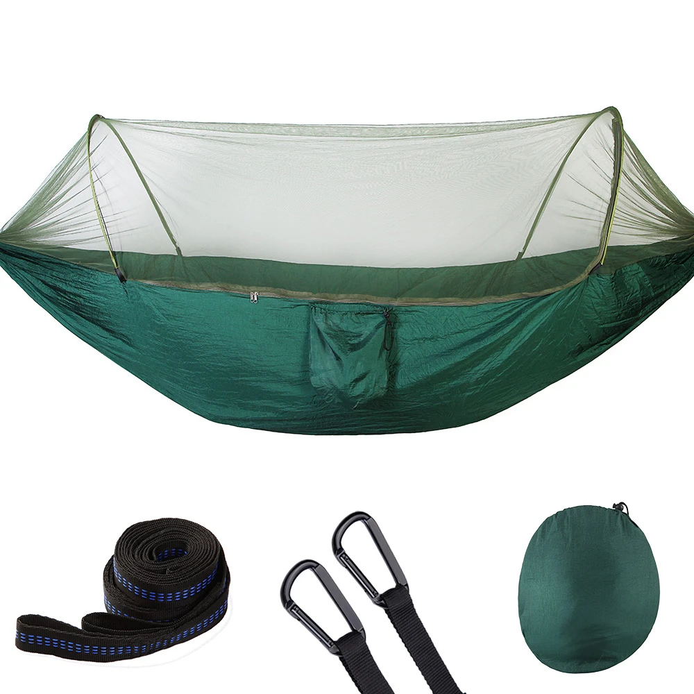 Pop Up Camping Hammock With Mosquito Net bug Net Portable Quick Set Up Hammock Hanging Sleeping Bed Outdoor Travel  98x47inch 