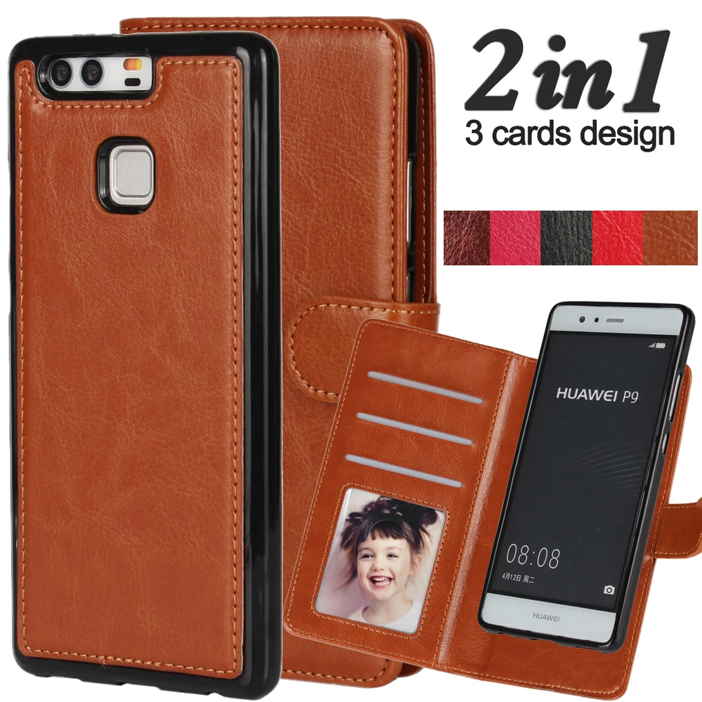 

Luxury PU Leather Case for Huawei Ascend P9 P8 Case Flip Stand Wallet Covers Cases for Huawei P9 Lite Coque Magnetic Back Cover