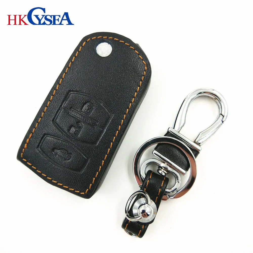 Hkcysea новые кожаные Ключи держатель крышки 3 Пуговицы Smart Key чехол Protector сумка для