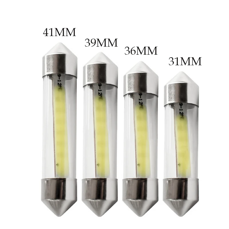 

Car led double-pointed light 31/36/39/41MM COB light source reading filament double-tip sleeve