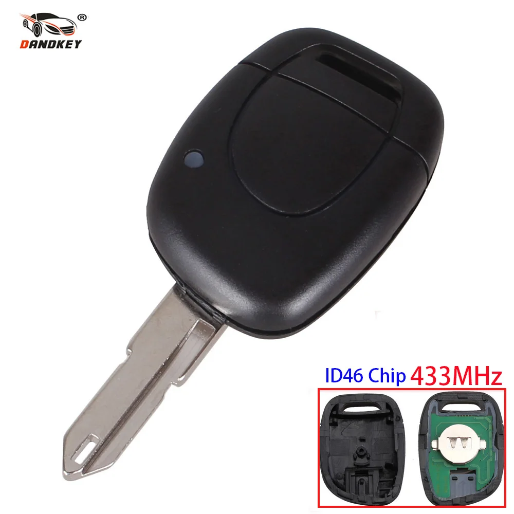 Dandkey 1 Кнопка Автомобильный Дистанционный ключ ASK PCF7946 чип 433 МГц для Renault Master Kangoo Clio