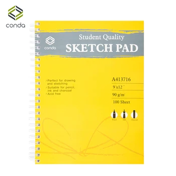 

Conda 9"x12" Spiral Sketch Pad for Drawing Painting Artist Sketchbook For Drawing Colored Pencil Book Manga Art&School Supplies
