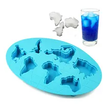 7 полости карта мира форма 3D Лед Силиконовые формы лоток принадлежность для изготовления шоколадных форм Формочки Для Мороженого Кухня Бар вечерние DIY напиток инструмент