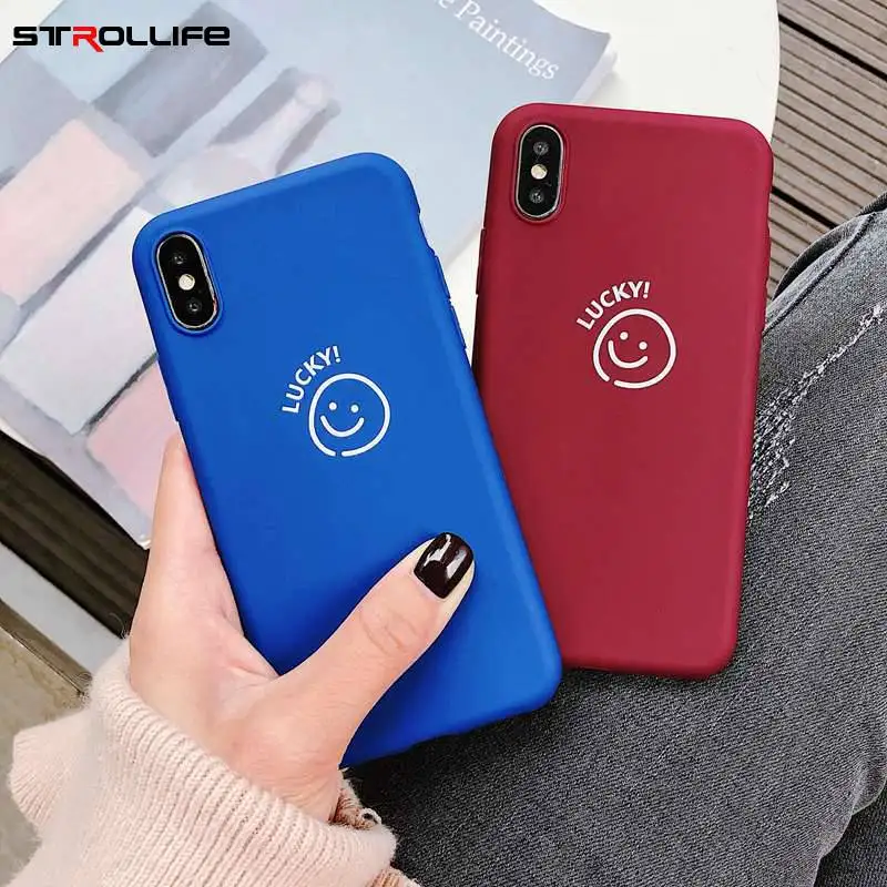 STROLLIFE Новый прекрасная улыбка лицо чехол для iPhone 8 7 6s плюс XR X XS max случае повезло