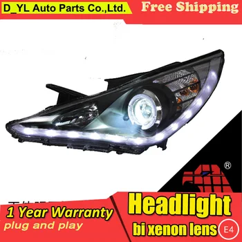 شراء تصفيف السيارة ل سوناتا 8 المصابيح الأمامية 2011-2015 سوناتا 8 Led العلوي رئيس مصباح Led Drl مصباح أمامي لجهاز الإسقاط H7 Hid ثنائية زينون عدسة