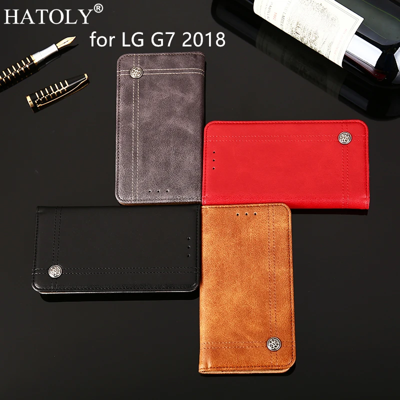 HATOLY для LG G7 кожаный чехол флип чехлы с отделения карточек Мягкий силиконовый