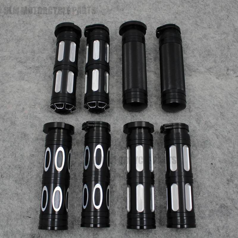 

25MM Motorcycle Silver CNC 1" 25mm Handlebar Hand Grips for Harley Sportster XL883 XL1200 Touring Dyna Softail Custom