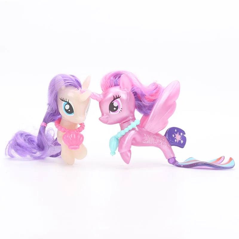 Новый фильм My Little Pony Fluttershy Rarity Pinkie Pie Seapony ПВХ Фигурки блестящие пони