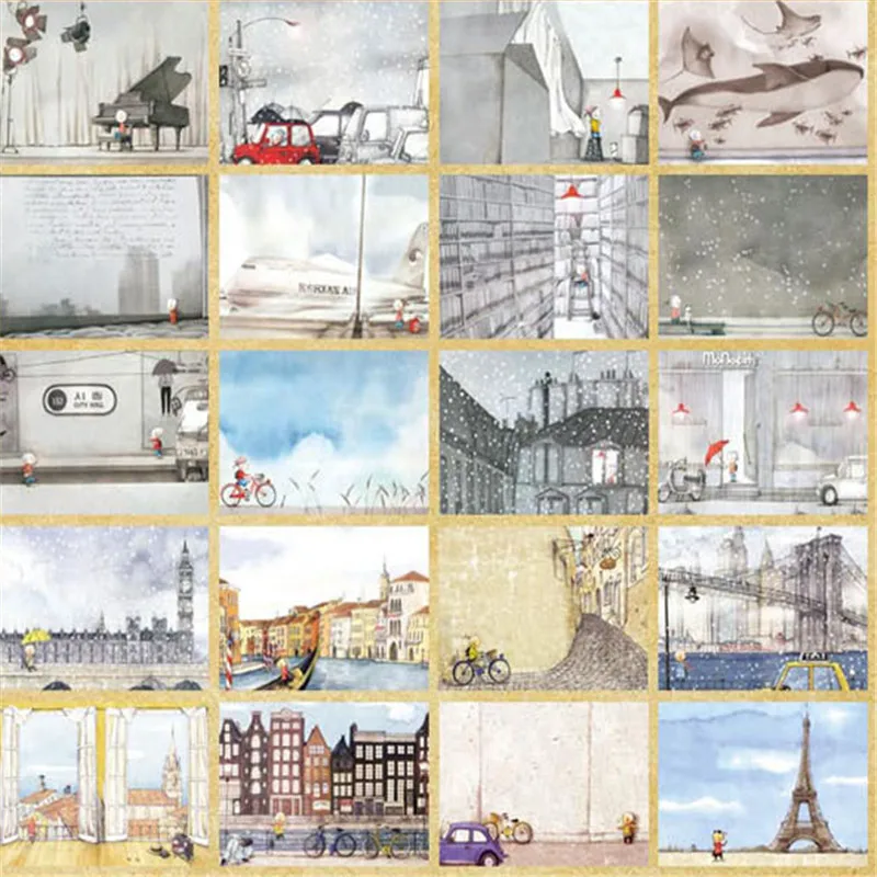

72Pcs/Lot Happy dreams Christmas Greeting Card Vintage Postcard set Gift Happy birthday post cards assorted YH-1072