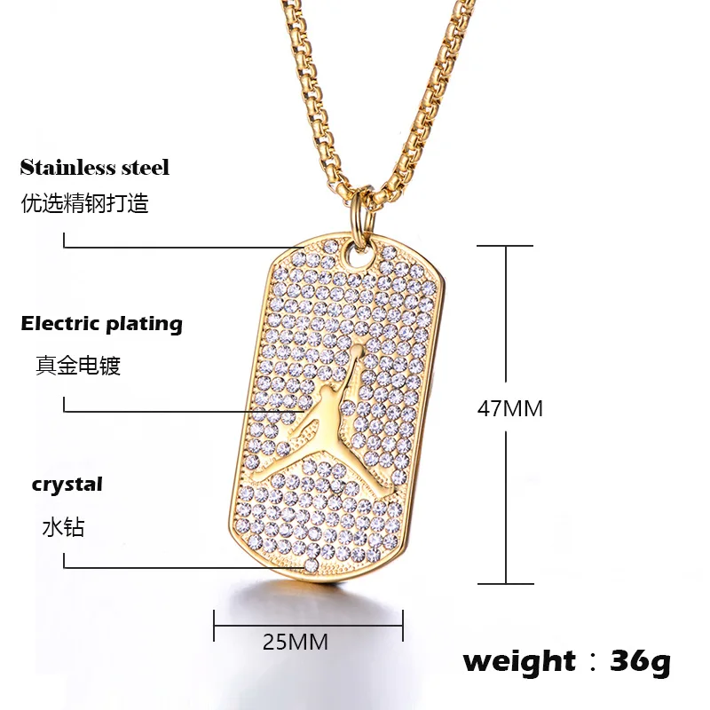 Bling Iced Out золото полный стразовые баскетбольные Подвески ожерелье s 316L спортивный браслет из нержавеющей стали для мужчин и женщин ювелирные изделия