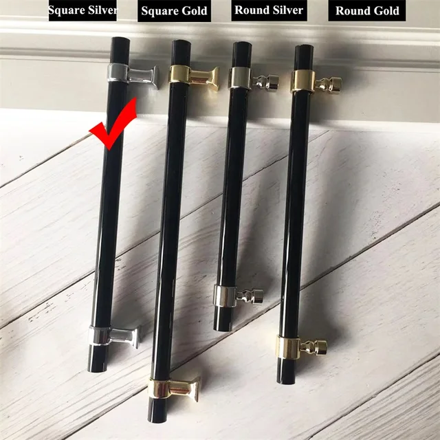 Black Acrylic Handle and knobs Long Acrylic Handles Wardrobe