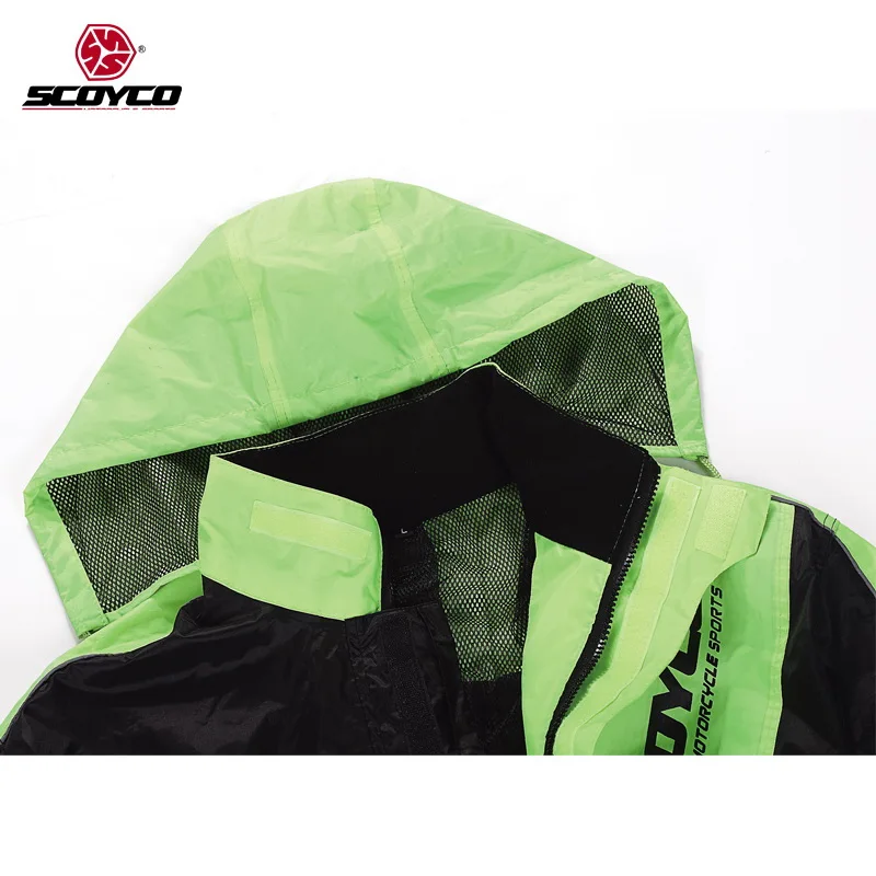 Летний Scoyco мотоциклетный Плащ дождевик брюки костюм мужской Сплит водонепроницаемый ночью может светоотражающий RC01