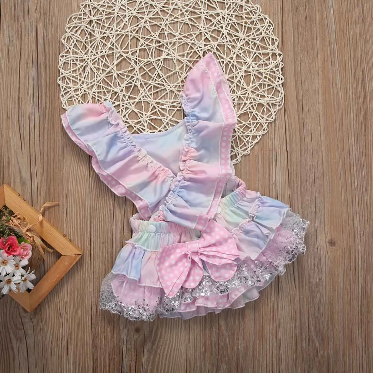 0-24M Newborn baby Boutique Vintage Lace Romper Ruffle Princess Romper Cute Jumpsuit Outfits Sunsuit Clothes