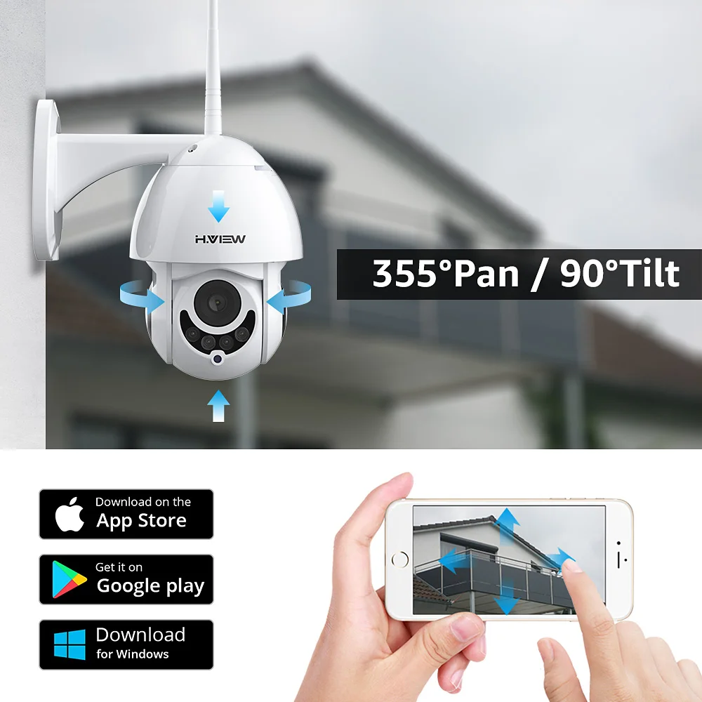 Najtaniej H. Widok Wifi kamera IP 1080p kamera IP Wifi kamery 1080p kamery do monitoringu 2mp PTZ Mini kopuła 2 Way Audio