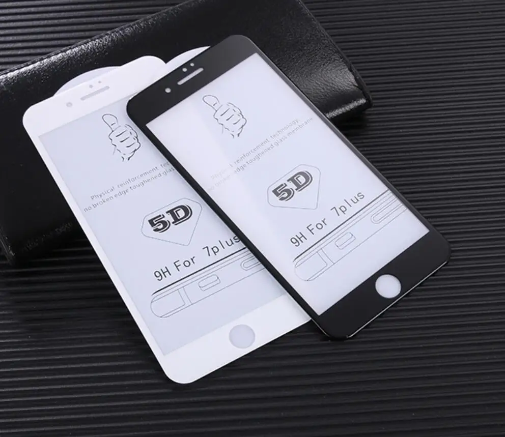 

CAMDEMS 50pcs Hardness 5D Screen Protector for iPhone 11pro max 11 XS MAX XR 6 6s 8 8P 7 7P X Full Cover Curved Tempered Glass