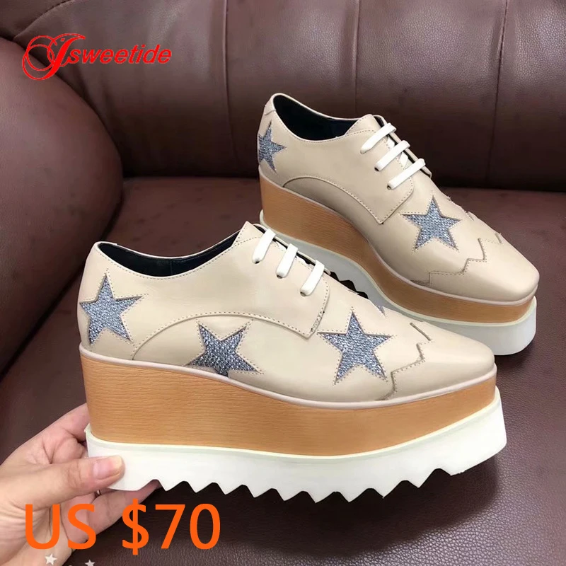 

High Quality Genuine Leather Flat Platform Women Shoes Fashion Wedge Casual Woman Luxury Designer Brand Leather Shoes For Women
