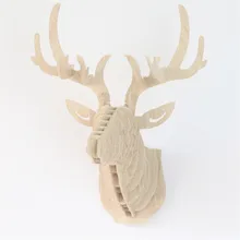 Деревянный 3D пазл в виде лося модель сделай сам настенная