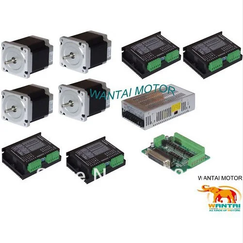 

Promotion of Wantai !!! Ship from Germany, High Quality 4Axis Nema 34 Stepper Motor with 1090OZ-In &Control CNC