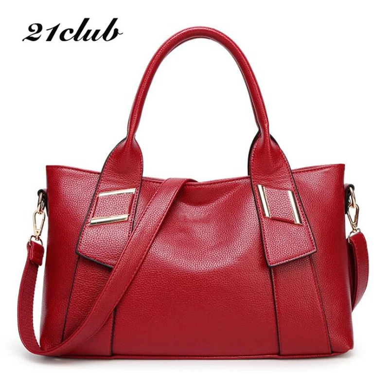 

21Club Brand Large capacity Solid Color Simple Casual Ladies Totes Shopping Work Versatile Women Messenger Bags Female Handbags
