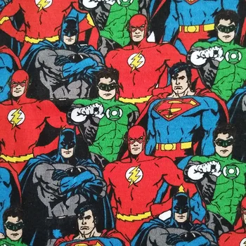 

Wide 165cm Justice League Cotton Knit Fabric Cartoon Green Lantern Jersey Fabric Quilting Patchwork DIY Sewing Clothing T-shirt