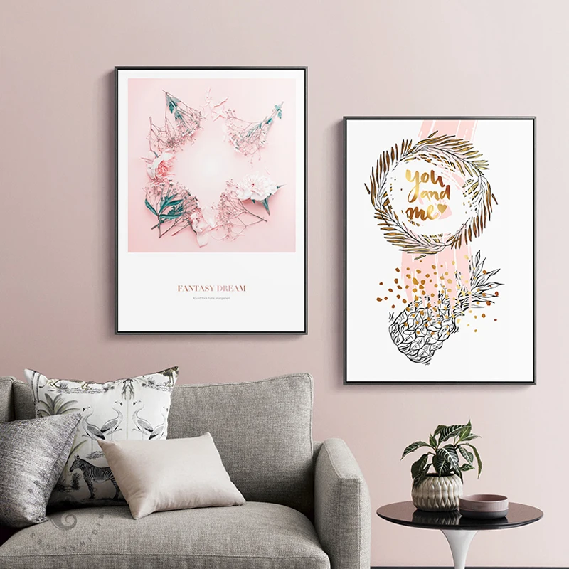 

Nordic Romantic Pink Roses Canvas Painting Lovely Flowers Posters And Prints For Living Room Girl Gift For Friend Wall Art Decor