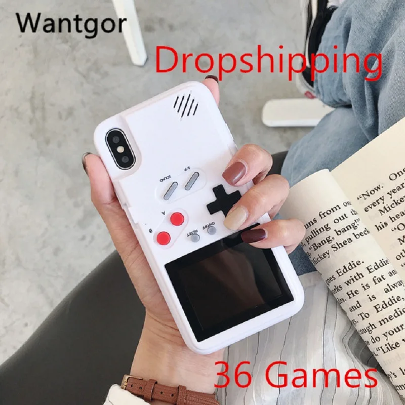 

Dropshipping Retro Full Color Display Game phone Case for iPhone 6 7 8 Plus TPU Frame coque for iPhone X Xs Max Xr Funda Capa