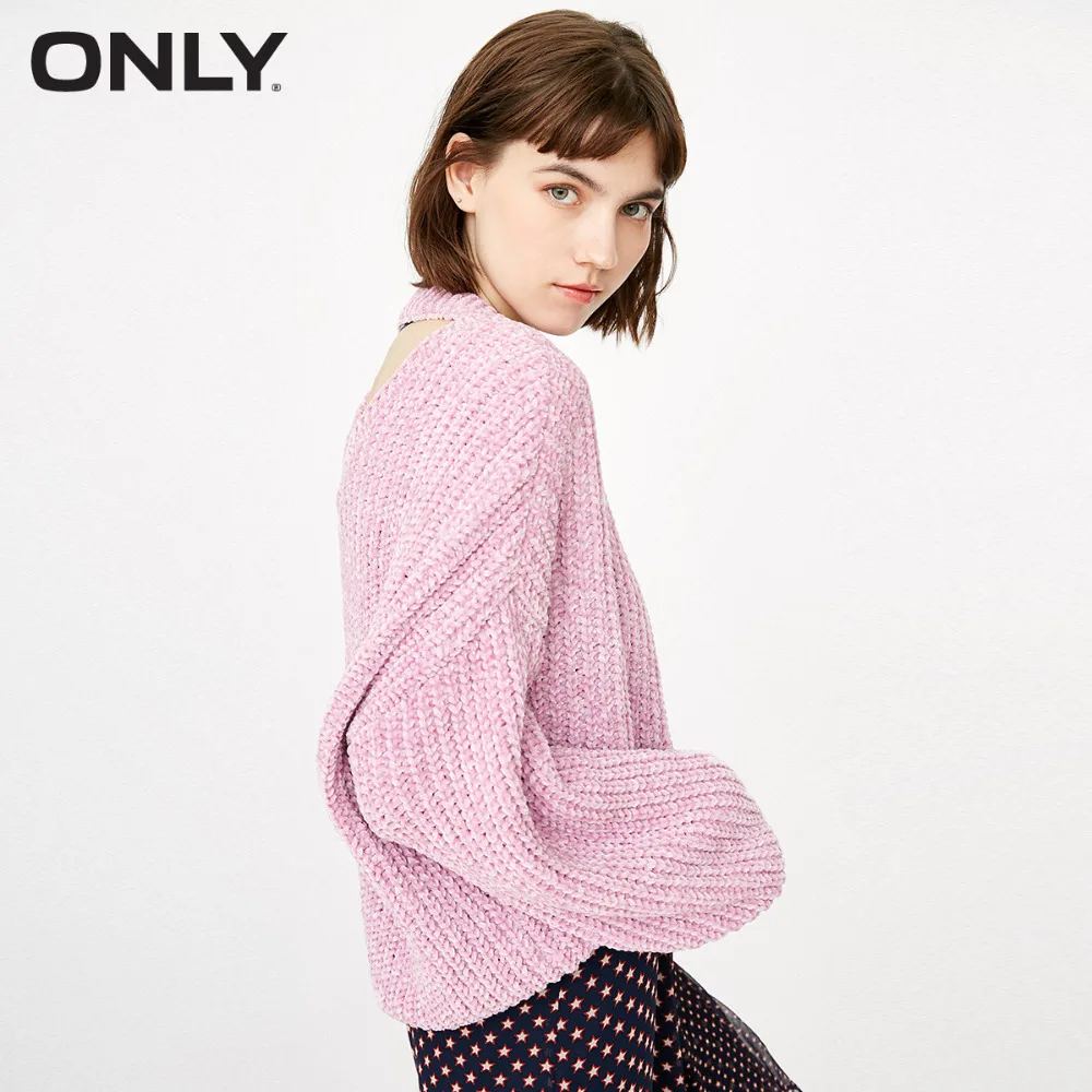 

ONLY Women's See-through Loose Fit Batwing Sleeves Pullover Sweater |118313528