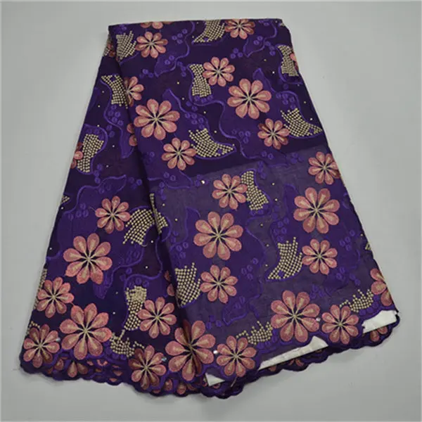 

Cotton Swiss Lace Fabric With Colorful Stones 2018 Soft Embroidered African Swiss Dry Lace Material For fashionable garment-30