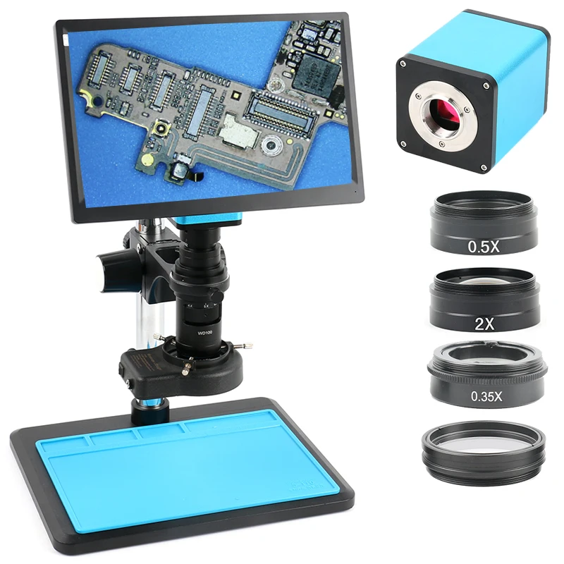  2019 Upgrade Autofocus SONY IMX290 HDMI TF Video Auto Focus Industry Microscope Camera + 200X C Mou